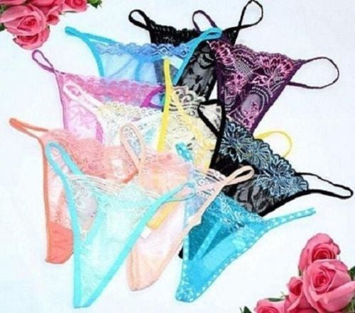Woman's Sexy Panties Lingerie G String Transparent Lace Thong V Sting