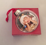 Photo Ball Ornament Merry Brite Holds Up To Photos Easy To Assemble 15", Clear