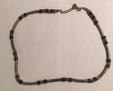 Rope Style Chain With Black Beads Chrome Beads Chrome Sleeves