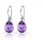 3.00 Ctw Genuine amethyst St Pear drop Earrings