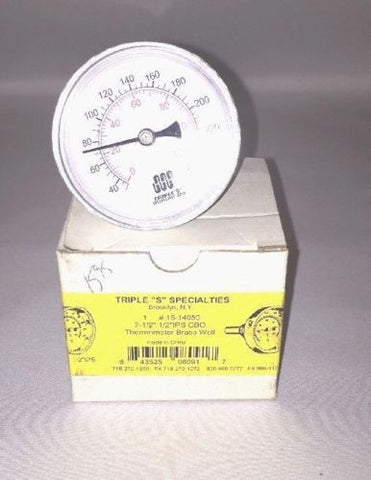 Triple S Specialties 2 1/2" 1/2" Ips CBO Themometer Brass Well