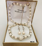 Genuine Mother Of Pearl Set Earrings/Necklace