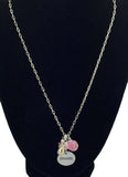 16" Silver Chain W/ 2 1/2" 5 Charms Mom Necklace
