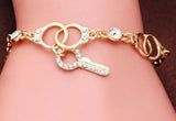 18K High Quality Gold Plated Bracelet Crystal Handcuffs
