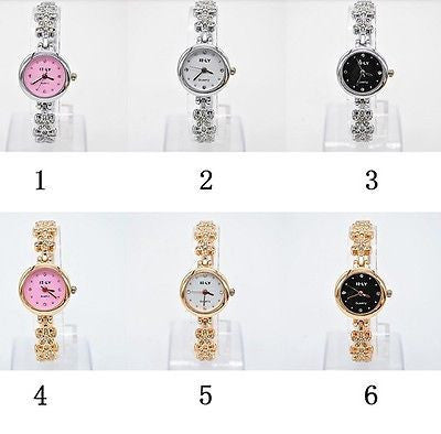 Women's Dress Watch Luxury Gold Bracelet Daisies Flowers Rhinestone Quartz Watch