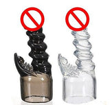 clear/black Silicone Vibrator G Spot Clitoral Stimulating Dildo Massager Sex Toy