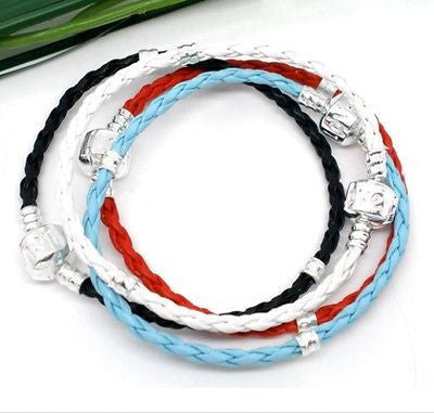 4 Mixed Braiding Bracelets Fit European Beads 20 Cm"Handmade", Beauty
