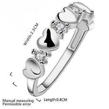 925 Silver Ring Lady Heart Ring Clear Crystal Anneau 7 / 8 Sizes, Cubic Zirconi