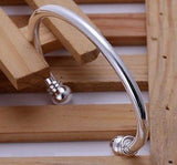 925 Sterling Silver Bangle 925 Sterling Fashion Jewelry Silvery Open Bangle