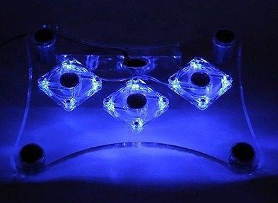 Usb Light Led 3 Fan Cooler  Pad Tray For Laptop Notebooks Consoles Blue