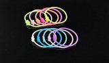 10 Pcs Luminous Neon Silicone Gummy Loom Rubber Headbands, Wristband Bracelet