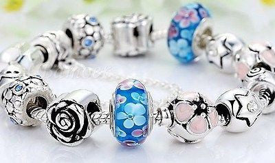 High-Quality 925 HSilver andmade Flower Beads Fashion Bracelets For Women