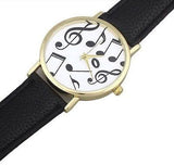 Casual Woman/Man Leather Band Analog Quatz Watch Wrist watch With Music Notes