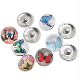 12 Pcs Europe Snap Button Fit Diy Snap Bracelet Butterfly Mixed 18 Mm Beauty
