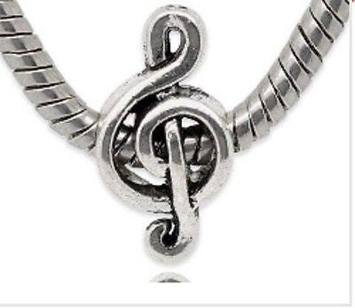 30- Music Note Fit Charm Bracelet European Silver Tone Beads, No Stone, dont no