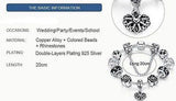 925 Silver Flower Charm Bracelet For Women European, Mixed Themes and glass