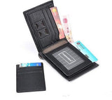Men's Leather Wallet Pockets Money Clip Purse Id Credit Card Clutch Bifold Black
