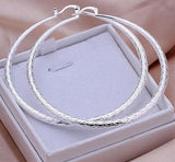 925 Sterling Silver Big Hoop Earrings For Women Leverback, No Stone