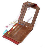 Men's Leather Wallet Pocket Card Clutch  Bifold Purse Money Clip Cad Dark  Brown