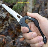 Survival Camping Hiking 5 - 1 Aluminum Climbing Carabiner Hook Gear Multi Tool