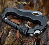 Survival Camping Hiking 5 - 1 Aluminum Climbing Carabiner Hook Gear Multi Tool