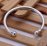 925 Sterling Silver Bangle 925 Sterling Fashion Jewelry Silvery Open Bangle