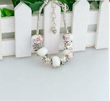 High-Quality 925   Silver European Charm Bracelet and glass