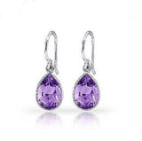 3.00 Ctw Genuine amethyst St Pear drop Earrings