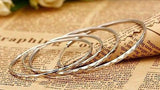 Real Solid 925 Sterling Silver Fashion Elegant Big Round Hoop Earrings