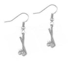 Rhodium Or 18Kgold Plates Metal Hook Golf Sticks Earring  No Stone, no brand and