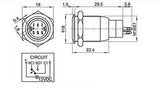 12 V 16 Mm Led Power Push button Switch Silver Aluminum Metal. Latching Type