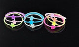 10 Pcs Luminous Neon Silicone Gummy Loom Rubber Headbands, Wristband Bracelet