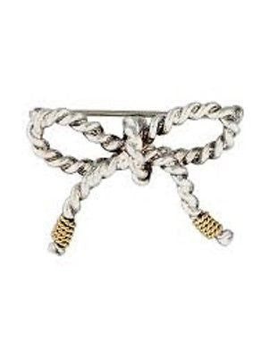 Tiffany&Company Bow Brooch 18 Karat & Sterling Silver Twisted bow