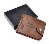 Men's Leather Wallet Pocket Card Clutch  Bifold Purse Money Clip Cad Dark  Brown