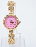 Women's Dress Watch Luxury Gold Bracelet Daisies Flowers Rhinestone Quartz Watch