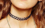 Stretch Tattoo Choker Necklace Punk Retro Gothic Elastic Pendants Necklaces