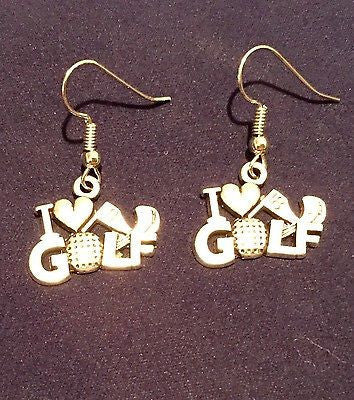 New Charm Sport I Love Golf Pendant Earrings Acrylic, Beauty zinc alloy