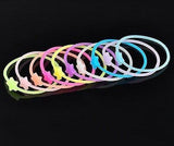 10 Pcs Luminous Neon Silicone Gummy Loom Rubber Headbands, Wristband Bracelet