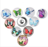 12 Pcs Europe Snap Button Fit Diy Snap Bracelet Butterfly Mixed 18 Mm Beauty