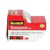 4 Rolls  Scotch Transparent 3m 3/4" X 250" Roll Tape