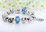 925 Silver D I Y A Charm Bracelet For Women Love Jean Green Beat Fashion Jewelry