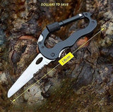 Survival Camping Hiking 5 - 1 Aluminum Climbing Carabiner Hook Gear Multi Tool