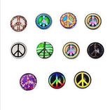 12 Pcs Snap Jewelry Peace Symbol 18 Mm Mixed