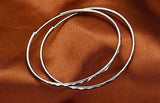 Real Solid 925 Sterling Silver Fashion Elegant Big Round Hoop Earrings