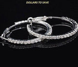 Fashion Elegant Silver Hoop Earrings For Crystal Beaded Hoops Earrings For Women