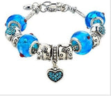 Beauty Strand Bracelet For Women Silver Plated Glass European Charm Beads