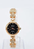 Women's Dress Watch Luxury Gold Bracelet Daisies Flowers Rhinestone Quartz Watch