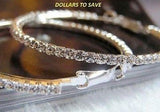 Fashion Elegant Silver Hoop Earrings For Crystal Beaded Hoops Earrings For Women