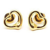 Elsa Peretti's  Vintage Tiffany and Company Open Heart Earring In 18K Gold