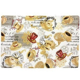2 tea cups \ chef / tomatoe Kitchen Towel muli-color  "Handmade" and 100% Cotton